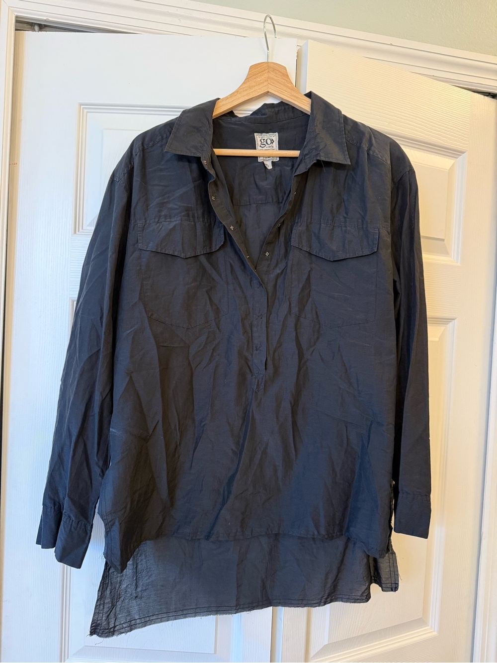 Go silk black airy blouse